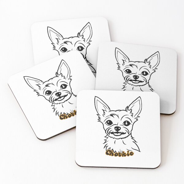 Item preview, Spunky Chorkie Portrait in Black and White designed and sold by Paws and Ink Art.