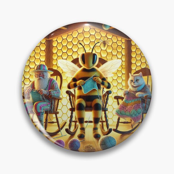 Item preview, Beekeeper Grandpa, cat, and bee are knitting designed and sold by DamioPolArt.