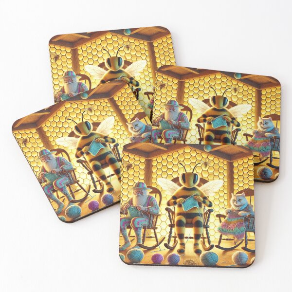 Item preview, Beekeeper Grandpa, cat, and bee are knitting designed and sold by DamioPolArt.