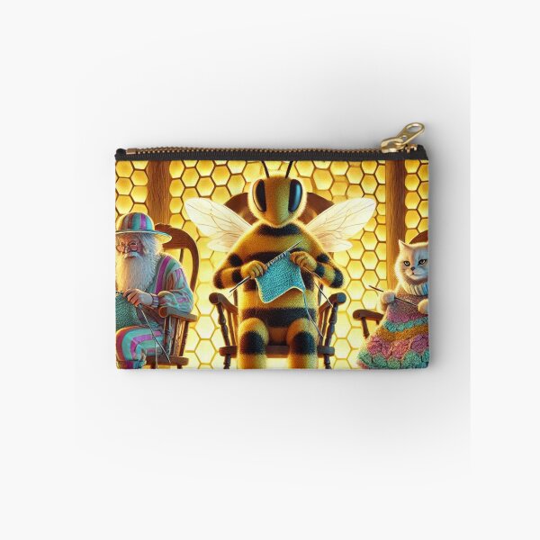 Item preview, Beekeeper Grandpa, cat, and bee are knitting designed and sold by DamioPolArt.