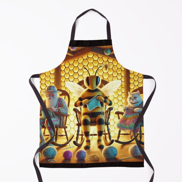 Item preview, Beekeeper Grandpa, cat, and bee are knitting designed and sold by DamioPolArt.