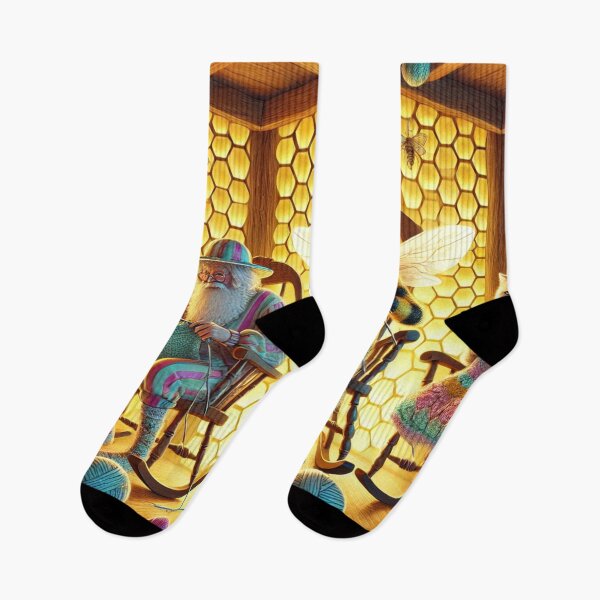 Item preview, Beekeeper Grandpa, cat, and bee are knitting designed and sold by DamioPolArt.