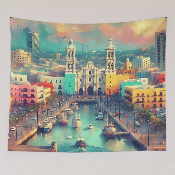 Item preview, Puerto de Veracruz Modern Print designed and sold by dulceguavashop.