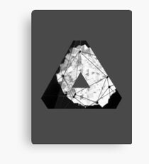 Abstract Geometry: Monochrome Crystal (Black/White/Grey) Canvas Print