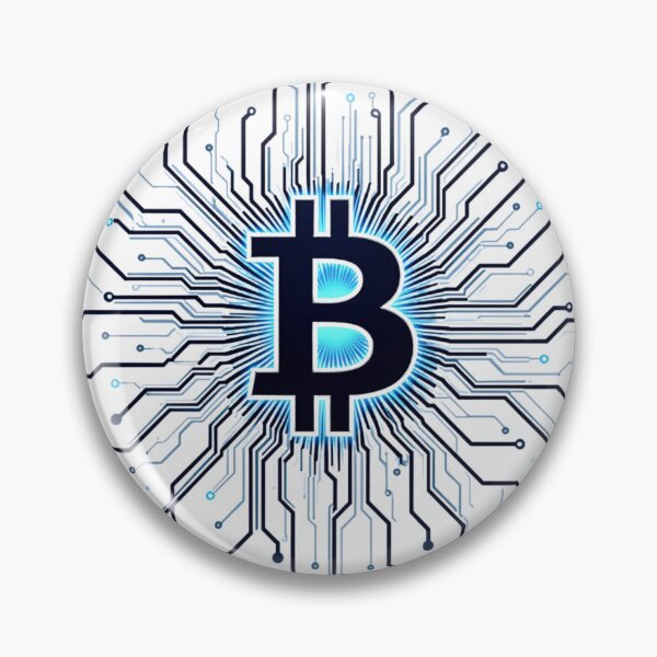 Item preview, Blue Bitcoin Symbol in Digital Crypto Network designed and sold by The Hustlin' 4 My Family Designs.