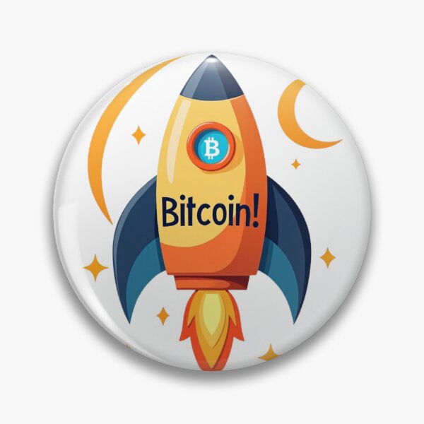 Item preview, Bitcoin Rocket in Orange and Blue Design designed and sold by The Hustlin' 4 My Family Designs.