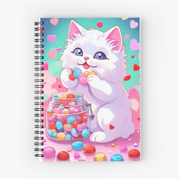 Item preview, Gato blanco feliz y esponjoso en Candy Land - Fiesta de cumpleaños 12 designed and sold by AlinaSCorner.