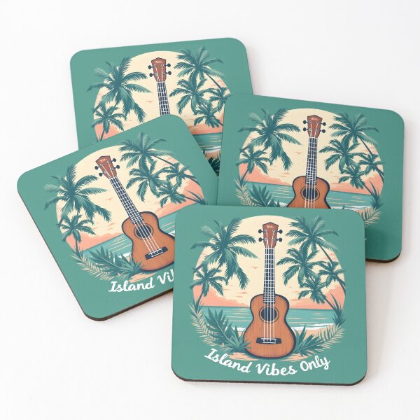 Item preview, Island Vibes Only: Ukulele and Palm Trees  designed and sold by Jollys-ArtShop.