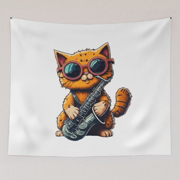 Item preview, Cool Cat Playing Saxophone designed and sold by iamhewho.