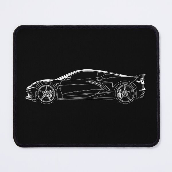 Item preview, Black Chevy Corvette C8 z06 line Illustration designed and sold by blackdogshop.