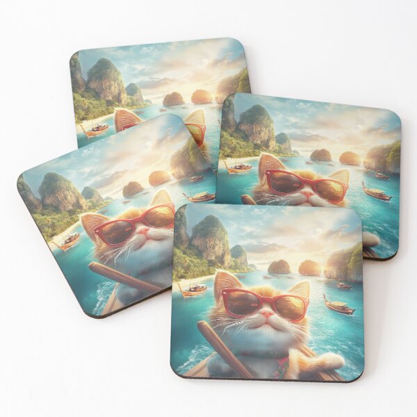 Item preview, Tropical Cat Vibes – Island Adventures designed and sold by Juli M..