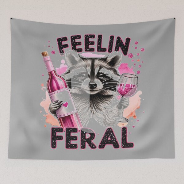 Item preview, Feeling Feral and cute,  If I'm Moody Give Me Foody, Funny Raccoon Design, Animal Sarcastic Saying, Trendy Raccoon Sublimation designed and sold by FitFisher.