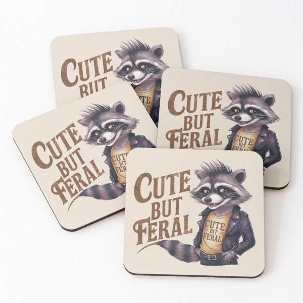 Item preview, Feeling Feral, but Feeling Cute as well Smily face, If I'm Moody Give Me Foody, Funny Raccoon Design, Animal Sarcastic Saying, Trendy Raccoon Sublimation designed and sold by FitFisher.