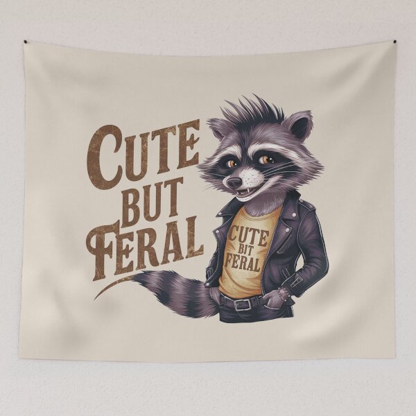 Item preview, Feeling Feral, but Feeling Cute as well Smily face, If I'm Moody Give Me Foody, Funny Raccoon Design, Animal Sarcastic Saying, Trendy Raccoon Sublimation designed and sold by FitFisher.