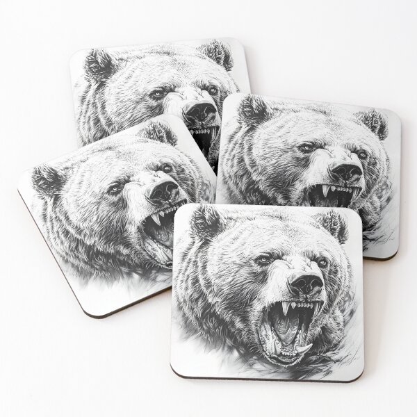 Item preview, Realistic Grizzly bear pencil drawing designed and sold by Pencil-Art.