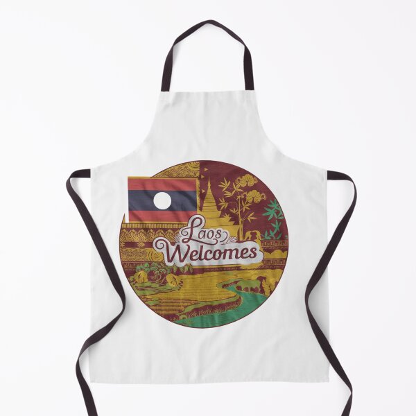 Item preview, Laos Welcomes Flag Map Luang Prabang, Vientiane, Mekong designed and sold by AnimalsDH305.