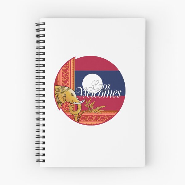 Item preview,  Laos Welcomes Flag Map Luang Prabang, Vientiane, Mekong designed and sold by AnimalsDH305.