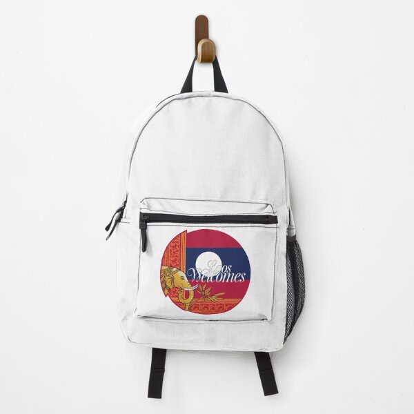 Item preview,  Laos Welcomes Flag Map Luang Prabang, Vientiane, Mekong designed and sold by AnimalsDH305.