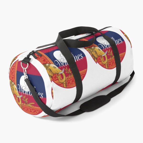 Item preview,  Laos Welcomes Flag Map Luang Prabang, Vientiane, Mekong designed and sold by AnimalsDH305.