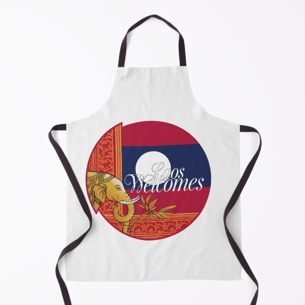 Item preview,  Laos Welcomes Flag Map Luang Prabang, Vientiane, Mekong designed and sold by AnimalsDH305.