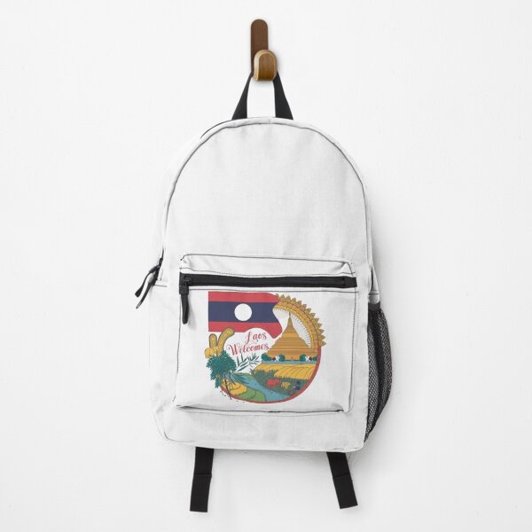 Item preview, Laos Welcomes Flag Map Luang Prabang, Vientiane, Mekong designed and sold by AnimalsDH305.