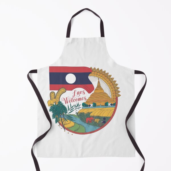 Item preview, Laos Welcomes Flag Map Luang Prabang, Vientiane, Mekong designed and sold by AnimalsDH305.