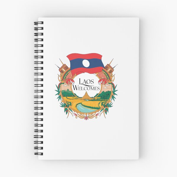 Item preview, Laos Welcomes Flag Map Luang Prabang, Vientiane, Mekong designed and sold by AnimalsDH305.