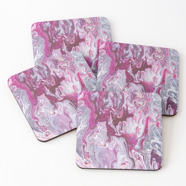 Item preview, Marble Look Pour Painting in Pink, Purple and Gray. Abstract Shapes. designed and sold by Angela Dow.