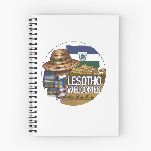 Item preview, Lesotho Welcomes Flag Map Maseru, Mountains , Basotho designed and sold by AnimalsDH305.