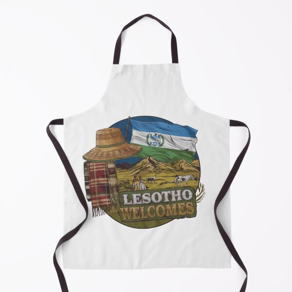 Item preview, Lesotho Welcomes Flag Map Maseru, Mountains , Basotho designed and sold by AnimalsDH305.