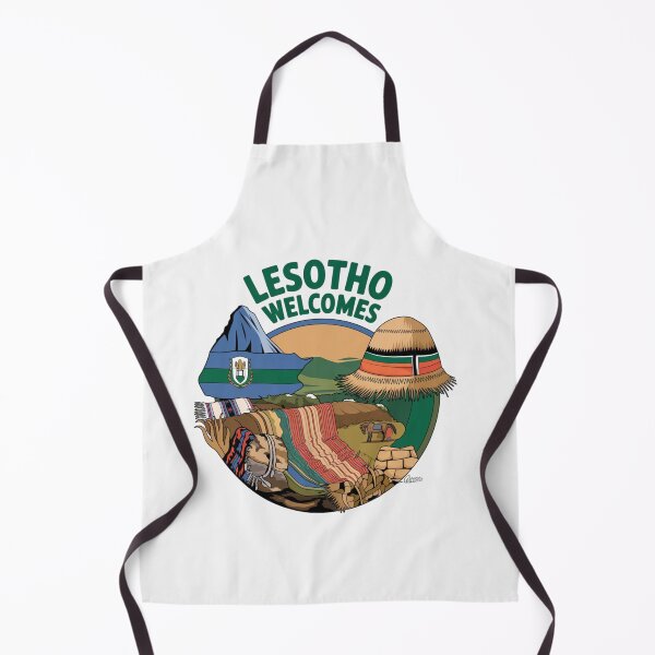 Item preview, Lesotho Welcomes Flag Map Maseru, Mountains , Basotho designed and sold by AnimalsDH305.