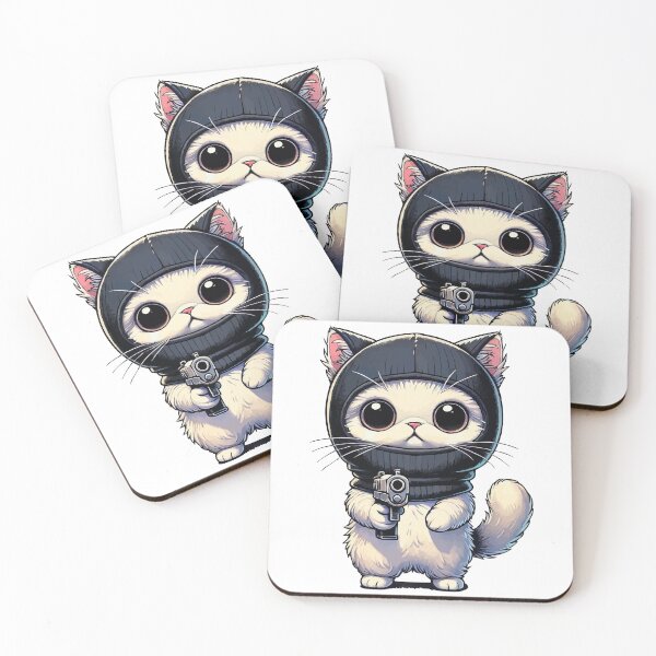 Item preview, Armed Robber Cat - Cute and Dangerous Illustration designed and sold by Print-Zoo.