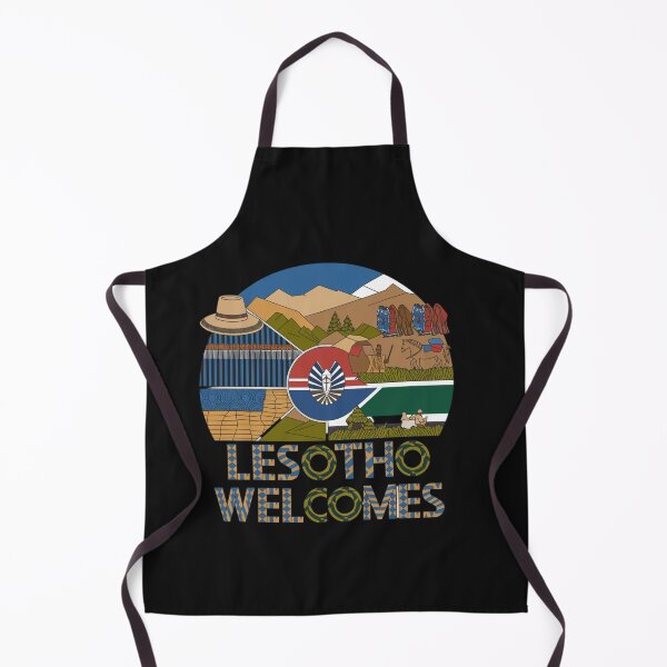 Item preview, Lesotho Welcomes Flag Map Maseru, Mountains , Basotho designed and sold by AnimalsDH305.