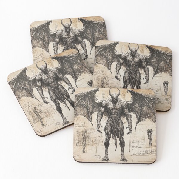 Item preview, Winged Demon Creature SCP Infographic Notes Bestiary designed and sold by Nightarcade.