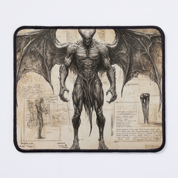 Item preview, Winged Demon Creature SCP Infographic Notes Bestiary designed and sold by Nightarcade.