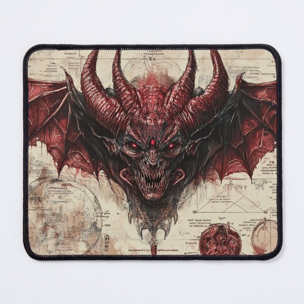 Item preview, Horned Demon Creature SCP Infographic Notes Bestiary designed and sold by Nightarcade.