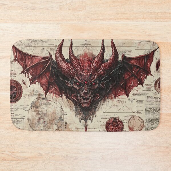 Item preview, Horned Demon Creature SCP Infographic Notes Bestiary designed and sold by Nightarcade.
