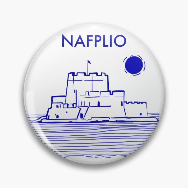 Item preview, Nafplio Greece travel poster beach sticker designed and sold by Arctic frame studio.