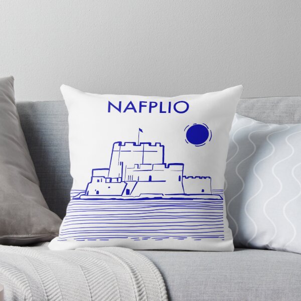 Item preview, Nafplio Greece travel poster beach sticker designed and sold by Arctic frame studio.