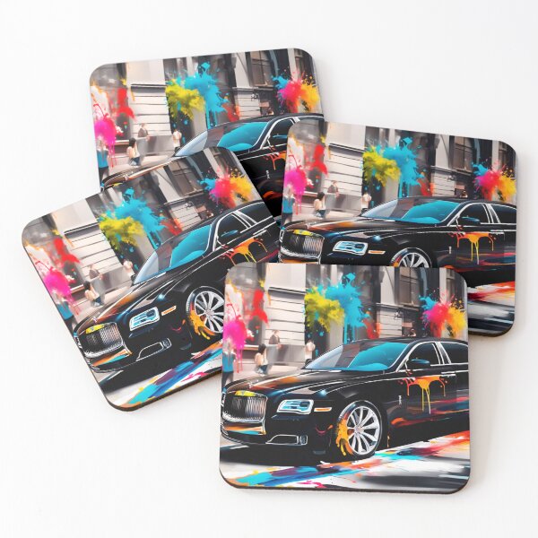 Item preview, Coche de lujo negro con pintura en una calle de Estados Unidos designed and sold by Ecliz.