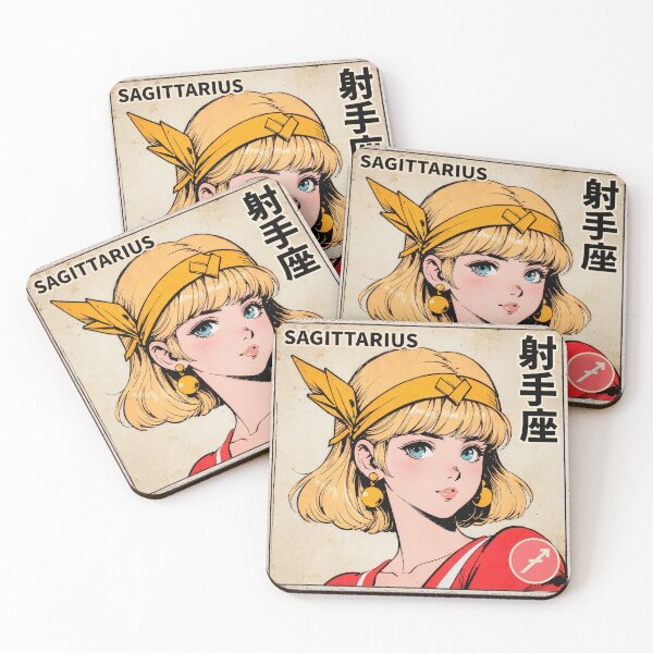 Item preview, Sagittarius Zodiac Sign Pretty Anime Girl Vintage Postage Stamp Retro Aesthetic designed and sold by onlyanimevibes.