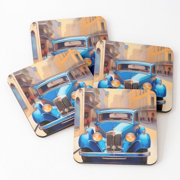 Item preview, Carro clásico azul en calle de Europa designed and sold by Ecliz.