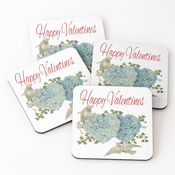 Item preview, Happy Valentine's Day - Fun Cute Blue Hearts with Birds Apparel Gift designed and sold by DeeSignTShirts.