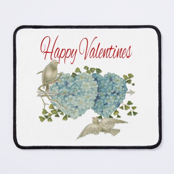 Item preview, Happy Valentine's Day - Fun Cute Blue Hearts with Birds Apparel Gift designed and sold by DeeSignTShirts.