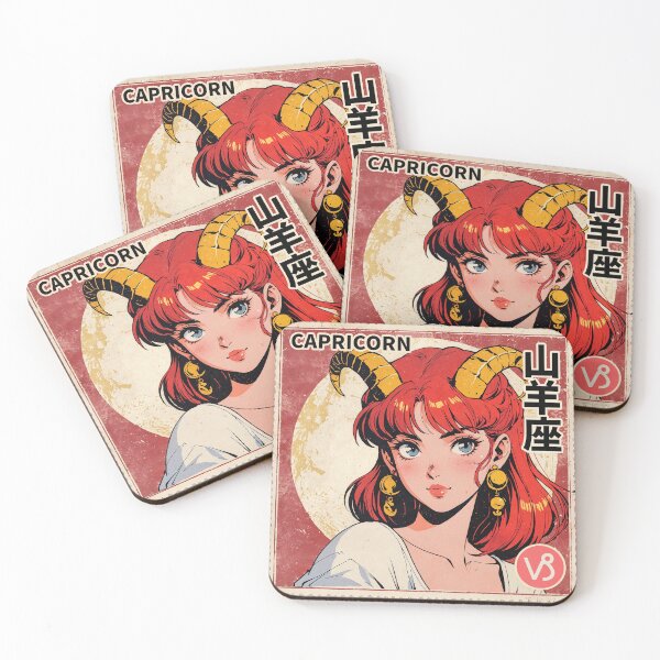 Item preview, Capricorn Zodiac Sign Pretty Anime Girl Vintage Postage Stamp Retro Aesthetic designed and sold by onlyanimevibes.