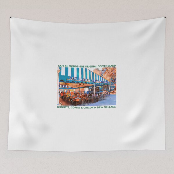 Item preview, Café Du Monde in Jackson Square: Iconic New Orleans Beignet Art | Mardi Gras Tshirt designed and sold by MerchMaid1981.