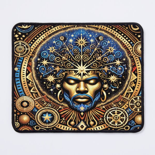 Item preview, Celestial Afro-Ethereal Mandala: The Cosmic Sovereign designed and sold by Seattleaiharp.