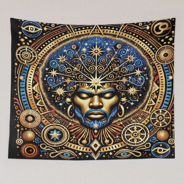 Item preview, Celestial Afro-Ethereal Mandala: The Cosmic Sovereign designed and sold by Seattleaiharp.