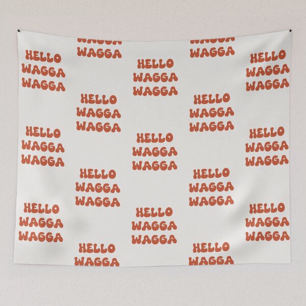 Item preview, Hello Wagga Wagga Retro Typography Design designed and sold by RM-Journey.