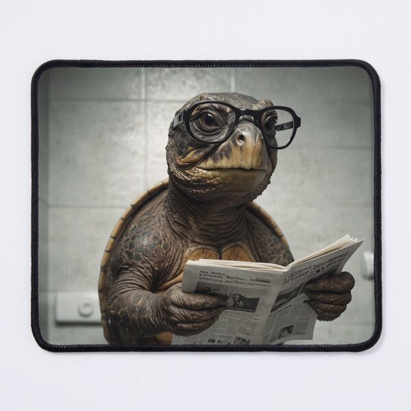 Item preview, Turtle Reading Newspaper Bathroom Art designed and sold by vk09.